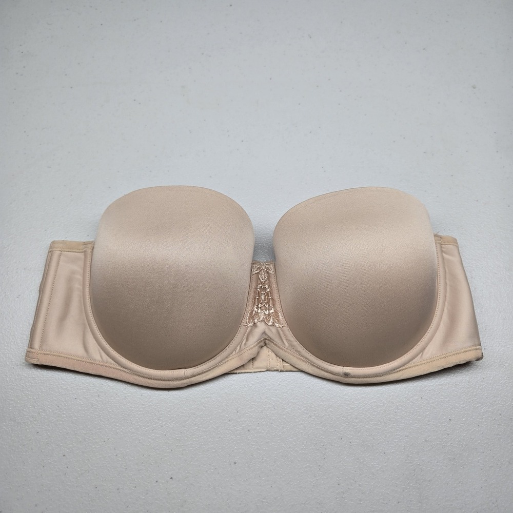 Vanity Fair Women Bra 40C Beige 74380 Strapless Underwired Lace READ
